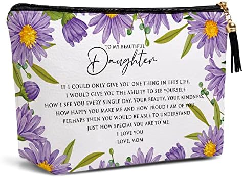 מתנת Pykfrhh נשים מאמא, מתנות נשים, אני אוהבת אותך מתנות מעוררות השראה לנשים, בני נוער, נשים, נשים במשפטים, תיק איפור פרחים סגול בצבעי