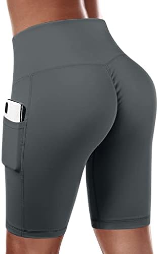 מכנסיים קצרים של אופנוענים לנשים בקרת בטן מותנית גבוהה בקרת בטן קיץ מזדמן מכנסי חדר כושר קצרים