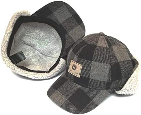 כובע חורף של ג'ון דיר אוזניים עם שרפה פולי רירית שחור