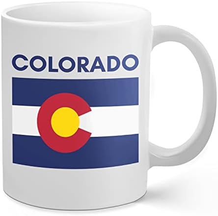 מוצרי פאלם סיטי דגל מדינת קולורדו-ספל קפה קרמי 11 עוז / מתנה נהדרת לקולורדנים
