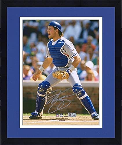 ממוסגר מייק פיאצה לוס אנג'לס דודג'רס עם חתימה 8 x 10 תופסה - תמונות MLB עם חתימה