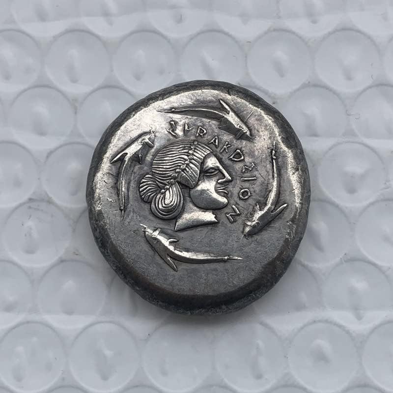 מטבעות יוונים פליז מכסף מלאכות עתיקות מצופות מטבעות זיכרון זרות בגודל לא סדיר סוג 6