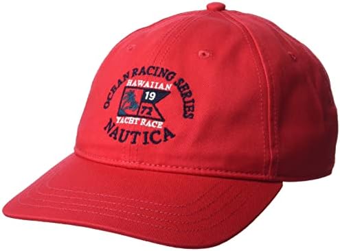 נאוטיקה גברים של הנפקה חוזרת לוגו גרפי כובע, בהיר אדום, אחד גודל
