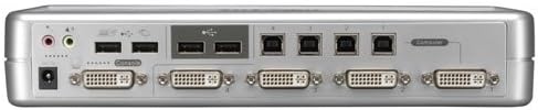 Tripp Lite 4-Port DVI/USB שולחן עבודה מתג KVM עם שמע וכבלים, כסף