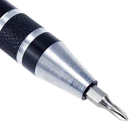 8 ב 1 מיני מברג שחור עט בצורת שטוח-להב מברג צלב מברג סט עבור מחשב שעון רדיו, עם 8 ביטים