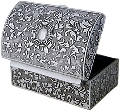 קופסת מתכת וינטג 'Quul מארגן אחסון תכשיט קטן מארגן טבעת חזה מארז