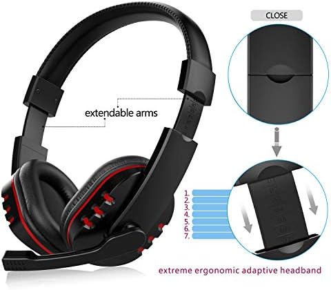 אוזניות קוויות עם מיקרופון סטריאו אופנה משחקי אוזניות רעש ביטול רך זיכרון מחממי אוזני עבור מחשב 4 מחשב 3 מחשב משחק