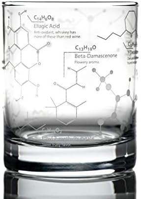 מוצרי גרינליין כוסות ויסקי-10 עוז כוס מדע של ויסקי זכוכית-חרוט עם ויסקי כימיה מולקולות / סלעים מיושנים זכוכית