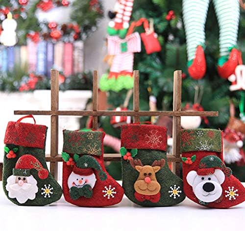 6 יחידות סוכריות תיק חג המולד גרבי מתנה תליית פאוץ פסטיבל תליוני קישוטי חג המולד