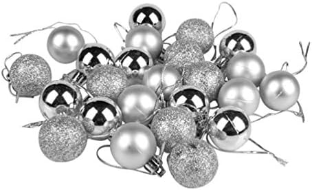 24 יחידות חג המולד כסף כדור קישוטי עץ קישוטי חג מסיבת חתונת קישוט