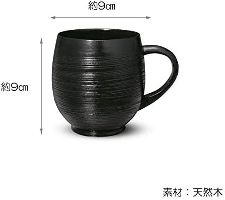 יפן בחר-7 ספל, אקבון, בין 3.0 ל-3.5 אינץ', כוס, ספל, מברשת, צורת ביצה, שחור