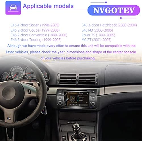 NVGOTEV STEREO STEREO DVD נגן נגן מתאימים לניווט BMW E46 Radio 3 Series 1999-2004 Auto Audio, GPS, Multimedia Bluetooth, קישור מראה, בקרת