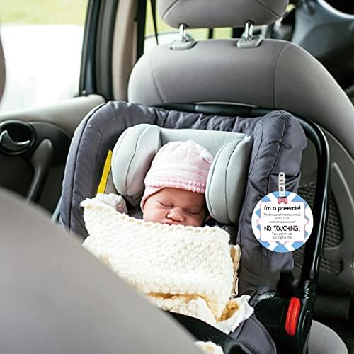 פליגר 2 חבילה אין נוגע לגעת שלט מושב לרכב לתינוק, אין תג עגלת תינוקות מתנשק עם רצועות תלויות וקליפ, אין מגע שלט בטיחות לתינוקות לתינוקת