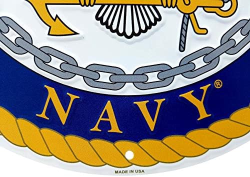 רמסון יבוא סמל חיל הים האמריקאי 12 שלט מתכת עגול, תוצרת ארה ב