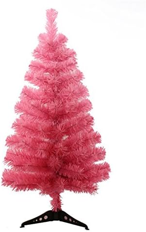 עץ חג המולד המלאכותי של Mojun עם בסיס מחזיק עמדות פלסטיק, 90 סמ/3 מטר, ורוד