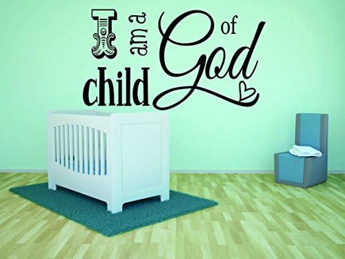 מדבקות קיר מדבקה: אני ילד של אלוהים ילדים תינוק ילד ילדה חדר שינה התנך ציטוט גודל: 20 אינץ 'על 30 אינץ' - 22 צבעים זמינים