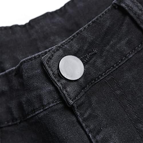 מכנסי הדפסה דקיקים של גברים נקרעים לגברים במצוקה הרוס מכנסי ג'ינס רזה מוטו מוטו ג'ין מכנסי