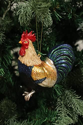 2 חבילה 5 '' תרנגול זכוכית קישוטים לחג המולד לקישוטי עץ חג המולד, קישוט