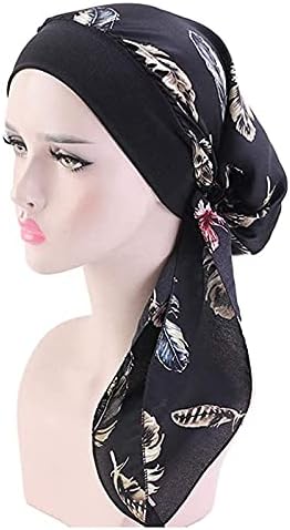 נשים הכימותרפיה כפת כובע למתוח פרח הדפסת טורבן כובע רופף קומפי ארוך שיער בארה ' ב בציר רפוי בימס לנשים