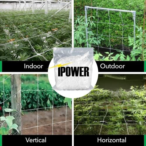 ipower 5 x 30ft צמחי צמחים רשת, פוליאסטר כבד צומח רשת עם רשת מרובעת לטיפוס צמחים, ירקות, פירות, פרחים, גפנים
