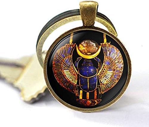 מצרי חרפושית מחזיק מפתחות מצרים העתיקה תכשיטי חרפושית תכשיטי בציר קסם זכוכית תכשיטי תמונה