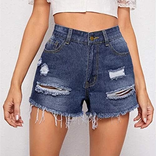 מכנסיים קצרים של נשים ג'ינס נמתחות מותניים גבוהות מכנסיים קצרים בקיץ חופשה מזדמנים חוף מכנסיים קצרים
