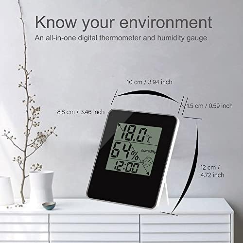שעון שולחן של Doubao עם לחות טמפרטורה מדחום דיגיטלי חדר מקורה מד האלקטרוני