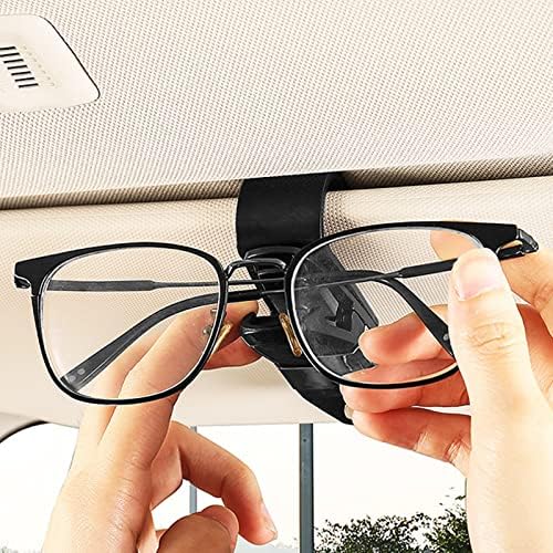 2 חתיכות מחזיק משקפי שמש למגן שמש לרכב, מחזיק משקפי שמש אוניברסלי לרכב, קליפ קצה כפול סיבוב של 180 מעלות, משקפי שמש משקפי משקפיים עם קליפ