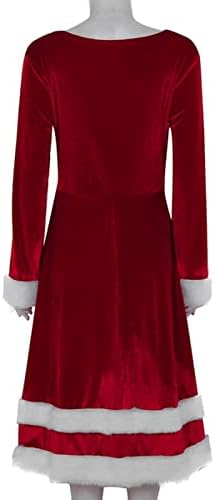 קטיפה חג המולד מודפס שמלת סנטה תלבושת גדול שמלת רך מפואר גברת תלבושות גבירותיי נשים של מתגנדר מקרית שמלות