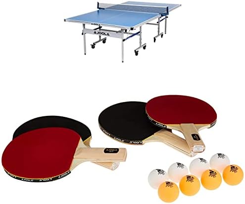 JOOLA NOVA DX שולחן טניס מקורה/חיצוני שולחן טניס עם סט נטו אטום למזג אוויר + ג'ולה הכל-באחד מכה טניס שולחן מקורה