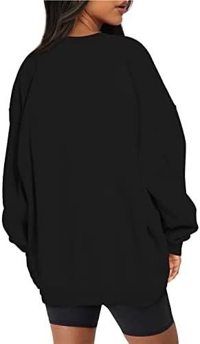 נשים גדול צמר חולצות ארוך שרוול צווארון עגול בסוודרים סווטשירט מזדמן הסווטשרט למעלה נערות סתיו בגדים