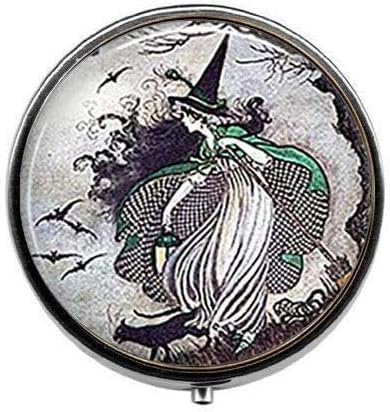 אגדה מכשפה מכשפה תכשיטי - אמנות תמונה גלולת תיבה - קסם גלולת תיבה - זכוכית סוכריות תיבה