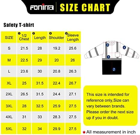 בטיחות Fonirra נראות גבוהה נראות גבוהה לחולצות לגברים עם שרוול ארוך ANSI Class 2