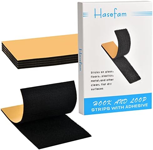 Hasefam 4 סטים 4x6in רצועות וולאה עם דבק, דו -צדדי דו -צדדי חזק קלטת עצמית קלטת עצמית דביקה דביקה כבד כבד לכיתה או למשרד - שחור