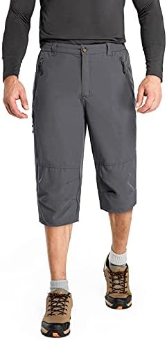 מכנסי גולף קפרי גולף של גברים 3/4 מטען מהיר מהיר יבש משקל קל משקל מתחת למכנסיים קצרים בברך נסיעה מזדמנים