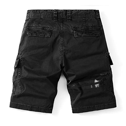 מכנסי מטען מזדמנים לגברים קצרים קלים משקל רגוע בכושר רב מכנסיים קצרים בכיס צבאי רופף קיץ חיצוני מכנסיים קצרים