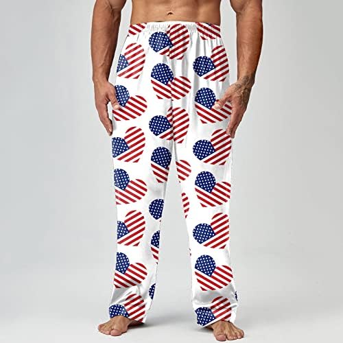 שטוח מול גברים אביב קיץ עצמאות יום הדפסת פיג 'מה מכנסיים ארוך מכנסיים מכנסי קז' ואל בית מתנה