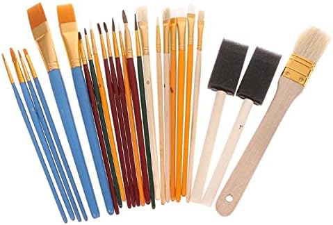 25 יחידות מברשות צבע מקצועיות הגדרת ניילון שמן שיער שמן מים צבעי עט עט ציור ציור ציור