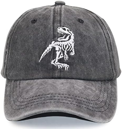 רקס שלד דינוזאור בייסבול כובע לגברים נשים, בציר כותנה שטף במצוקה אבא כובע