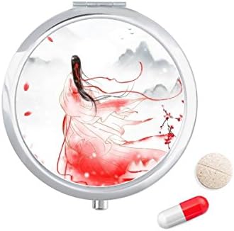 מיי שו ב אדום סיני סגנון בצבעי מים גלולת מקרה כיס רפואת אחסון תיבת מיכל מתקן