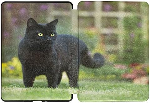 מקרה עבור ספר אלקטרוני ניירלבן תואם עם 6.8 קינדל ניירלבן 11 דור שחור חתול עם צהוב עיניים 2021 ספר אלקטרוני ניירלבן מקרה עם אוטומטי שינה