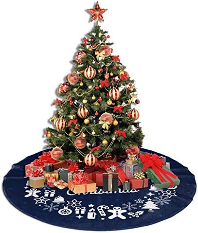 Lveshop לוגו חג מולד שמח חצאית עץ חג המולד עגול יוקרה עגול מקורה מחצלת חוץ כפרי קישוטי חג עץ חג המולד ≠ 30 /36 /48 שלושה גדלים）