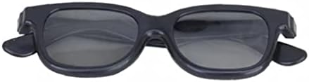 5 זוגות של מבוגרים פסיבי עגול מקוטב עדשה 3 משקפיים עבור סרט / קולנוע / תיאטרון / 3 טלוויזיה / 3 מקרן-שחור פלסטיק