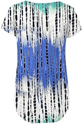 נשים של פרחוני טוניקת חולצות הנלי צווארון מזדמן חולצה 2023 קיץ קצר שרוול חולצות רופף זורם בוטון עד חולצות