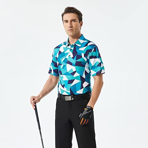 גולף חולצות לגברים כושר יבש ביצועים הדפסה קצר שרוול לחות הפתילה גולף פולו חולצות