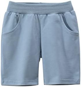 מכנסי כותנה בקיץ בנים פעוטות עם כיס, מכנסיים פעילים פעילים פעילים מקצרים מכנסיים קצרים של 2 חבילות /3 חבילות