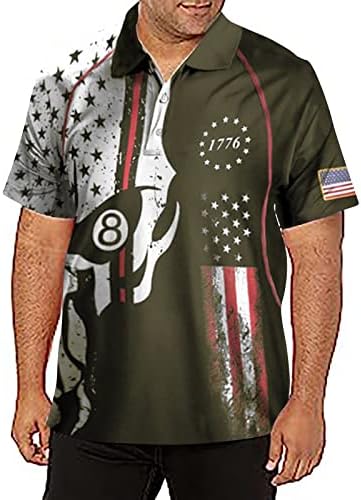 חולצות חוף קיץ לגברים של גברים קלאסית יום עצמאות, חולצת דגל אמריקאית חולצות שרוול קצר הדפס פרה
