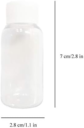גודל נסיעות-חבילה של 6 בקבוקי אחסון פלסטיק ריקים לחיות מחמד - 1 עוז מיכלים שקופים לשימוש חוזר עם מכסה ניכר לחבל לבן