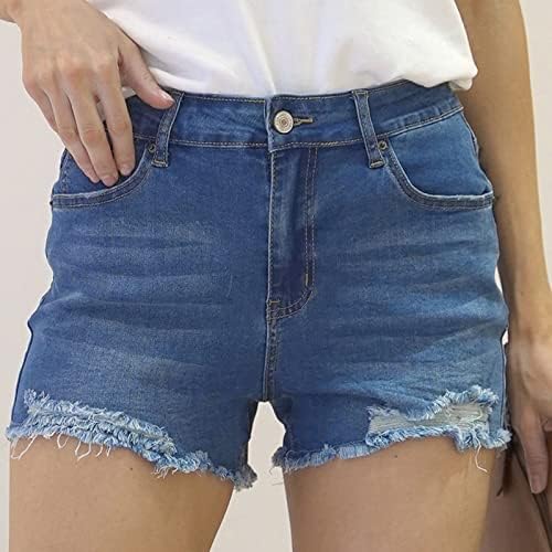 MGBD נשים קיץ קרוע ג'ינס מעצב מכנסיים קצרים מכנסיים חמים מזדמנים ברמודה עם כיסים מכנסי ג'ינס במצוקה טרנומית