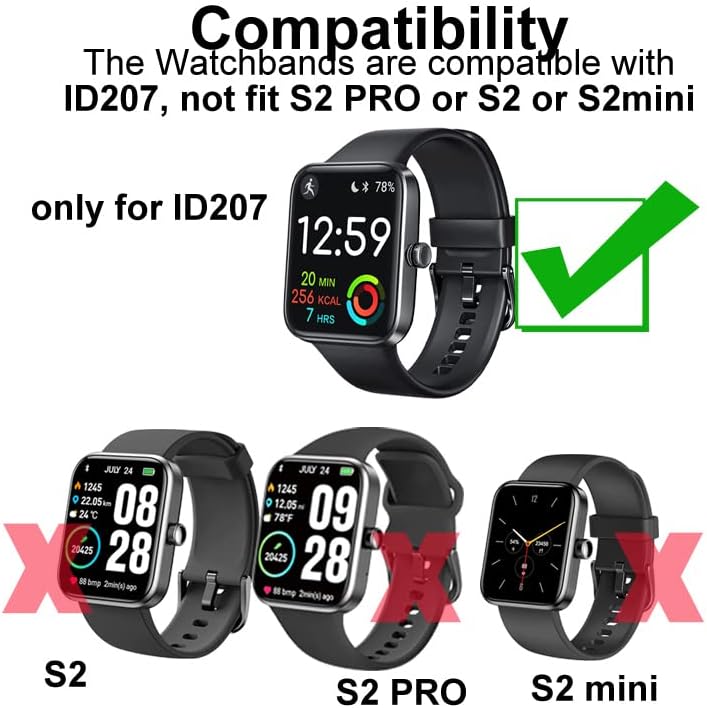 Smaate Silicon Watch Band תואם ל- Tozo S2 Pro 44 ממ 1.69 אינץ 'שעון חכם, רצועת החלפת ספורט נושמת לנשים או לגברים